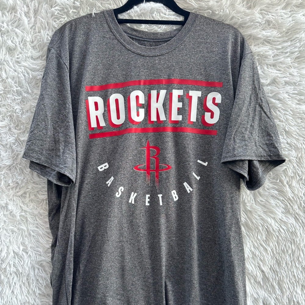 New NBA Gray Rockets Basketball short sleeve T-Shirt